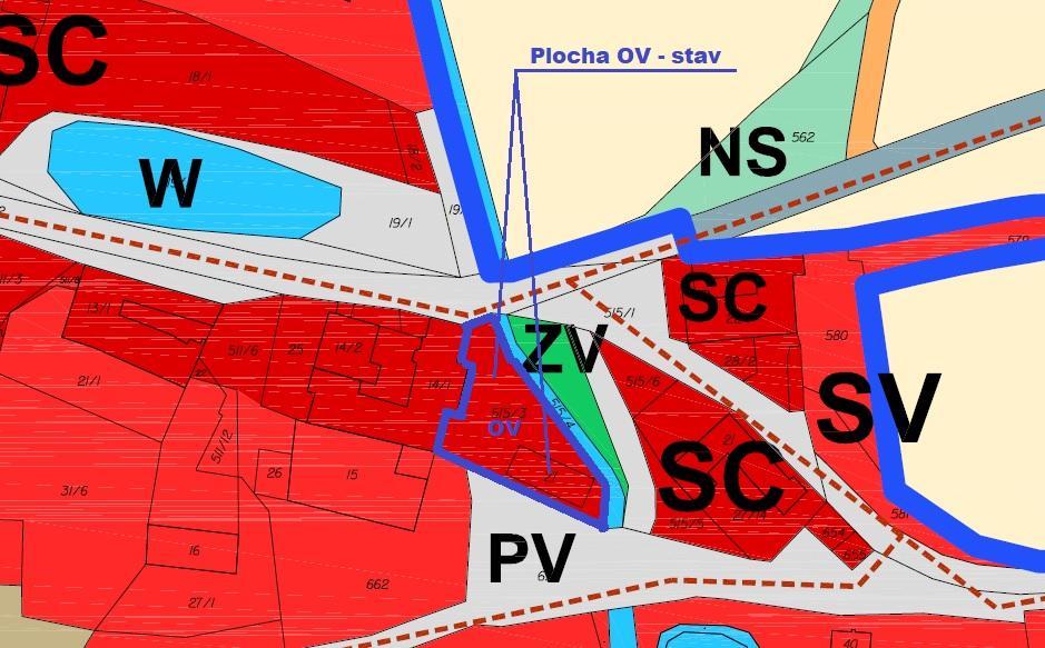 d) požadavek Obce Olešná plochy OS občanského vybavení tělovýchovná a sportovní pozemek p. č.