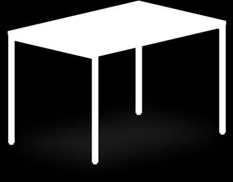 Výška stolů 750 mm (výšková rektifikace max. 20 mm). Standardní barva podnože stříbrná RAL 9006.