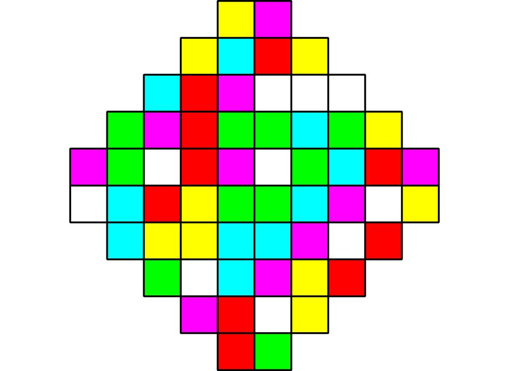 Šest barev úloha za 3 body Rozdělte útvar do oblastí po šesti