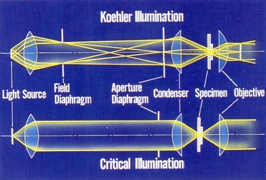 Kőhlerovo osvětlení = soustředění (centrace)