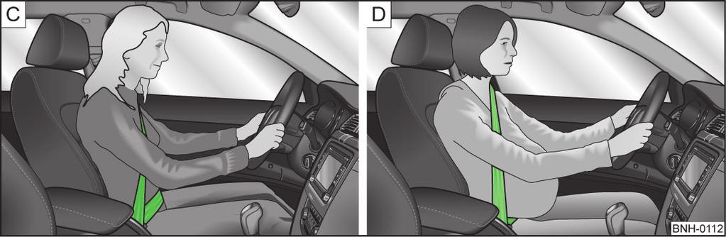 113 -. I těhotné ženy musí mít bezpečnostní pás stále připnutý. Jen to zaručuje nejlepší ochranu pro ještě nenarozené dítě.