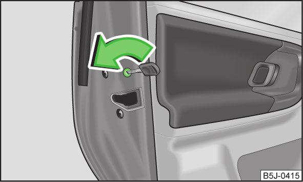 10 Dětská pojistka: levé zadní dveře Obr. 9 Klíč s dálkovým ovládáním: odkrytí víčka / vyjmutí baterie Nejprve si přečtěte úvodní informace na straně 28 a dodržujte je.