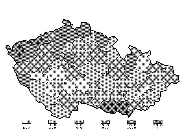 3.9 Počet hlášených případů gonokokové infekce - absolutně 3.