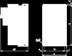 Dimensions in mm a c1 G H K Ø 240 259 206 403 11 6 Dimensions in in. a c1 G H K Ø 9.44 10.20 8.11 15.87 0.45 0.
