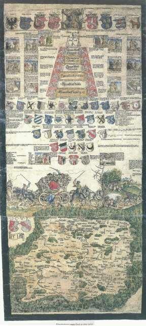 Nejstarší samostatné mapy Čech Klaudyánova mapa (1518) Rozměr mapy 1260 x 640 mm Měřítko cca 1 : 637 000 Mapa rozdělena do dvou částí Horní část: Erby jednotlivých