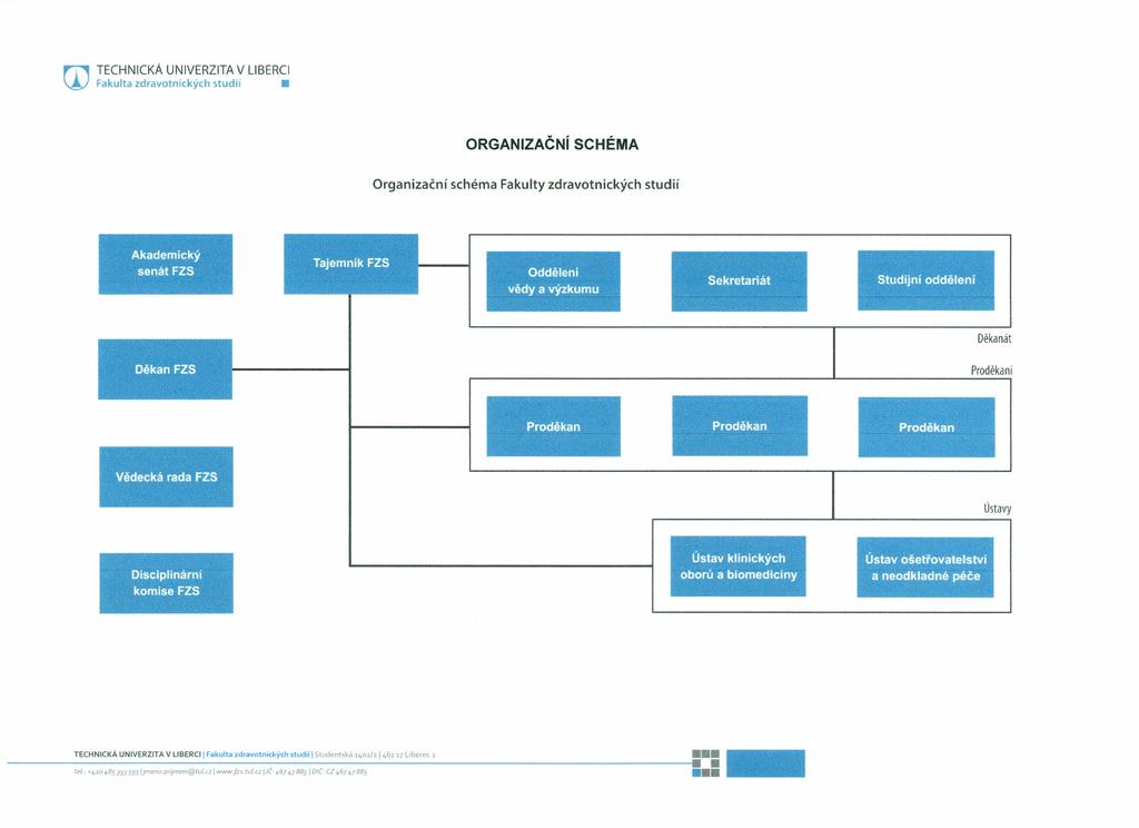 TECHNICKA UNIVERZITA V LIBERCI Fakulta zdravotnických studií ORGANIZAČNí SCHÉMA Organizační schéma Fakulty zdravotnických studií ~f~,<:,~t~~~::~',>:;}::;t;t';;~ ~r;i y, ", TaJem~lk'I:Z~\,~,,«~