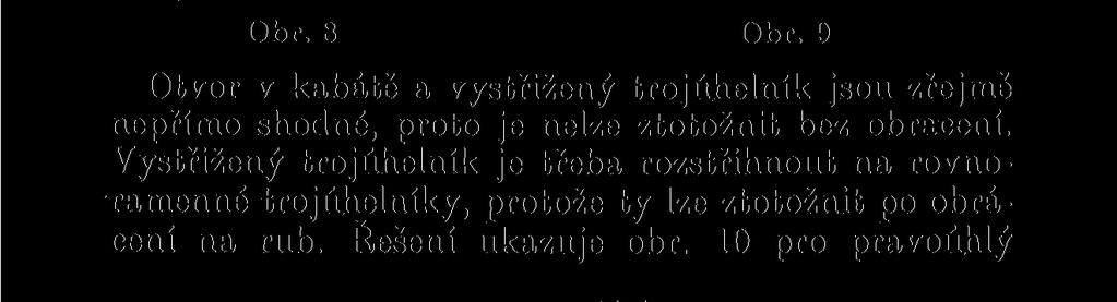 trojúhelník zasadit tak, aby jeho srst zakryla otvor.