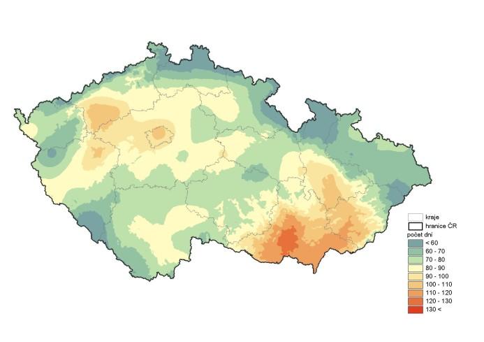 Stav a předpokládaný vývoj dlouhodobých průměrů počtu dní