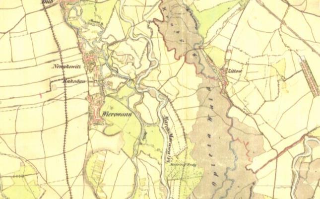 vojenské (josefské) mapování - Morava, mapový list č. 52 Obrázek vpravo: II.