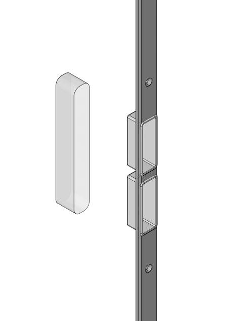 Přídavná schránka s šesti kulatými závorami zadní krytka závory [],0 mm [] 50,0 mm [3] Výška dílu plus mm 3 3 H 4 5 4 5 X F 3 3 AT kus a zadní zakrytí závory hlavního zámku [] 3,0 mm []