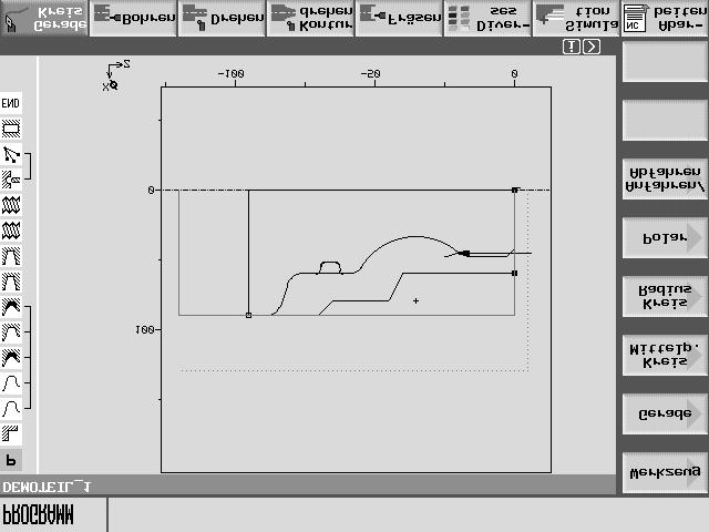 1 11/2006 Úvod 1.3 Uživatelské rozhraní 1 Pracovní plán Pracovní plán poskytuje přehled o jednotlivých krocích obrábění v daném programu.