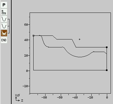 13 11/2006 Příklady 13.1 Standardní obrábění 13 Oddělování třísky 7. Odstraňování zbytkového materiálu Stiskněte programová tlačítka Zadejte příslušné parametry. Řezání zbytku.