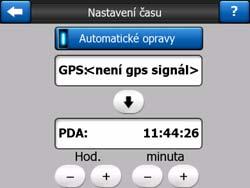 Červená znamená, že spojení GPS bylo navázáno, ale není k dispozici pozice GPS. Žlutá znamená příjem 2D.