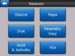 5 Nastavení Aplikace igo poskytuje několik nastavení, která umožňují přizpůsobení funkcí programu.