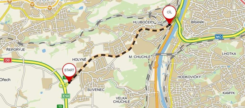 Ve směru z centra od Barrandovského mostu propojuje Městský vnitřní okruh s Pražským okruhem.