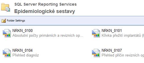 Uživatelská příručka Národní registr ních náhrad Obrázek 22 - Sestavy Obrázek 23 Zobrazení předdefinovaných