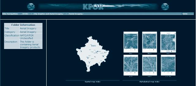 Dnes s touto formou geografického katalogu pracuje SHAPE (spravuje ACO geografický e-katalog) a JFC HQ Brunssum (má v gesci ISAF geografický e-katalog). 3. Web-katalog.