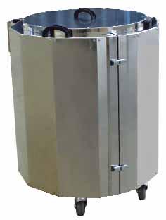 DIABLE CHAUFFANT Module chauffant pour fût métallique, monté sur un chariot mobile (2 roues orientables) équipé d un bras de levier amovible. Eléments blindés en acier inox, chargés à 1 W/cm².