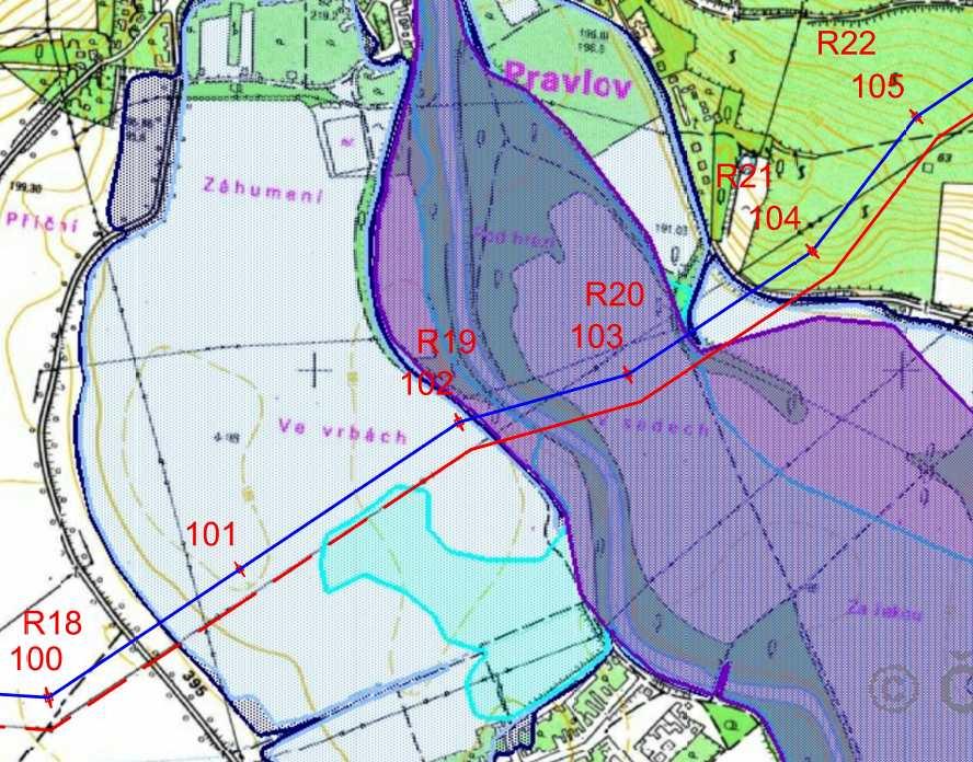 atnosti: Platné Správce vodního toku: Povodí Moravy, s. p. Vymezení Qn: Q100 ID záplavového území: 100000787 Stanovení aktivní zóny: Ano Obrázek č.