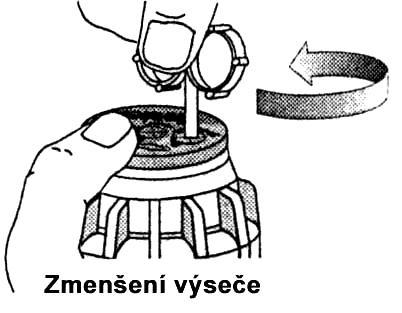 směru hodinových ručiček). Vložte klíč do otvoru pro nastavení výseče a otočte klíčem ve směru + (viz obr. 9).