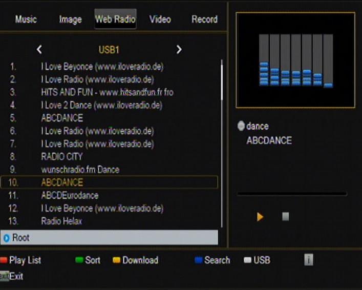 Web radio Přijímač má systém podpory pro příjem zvuku z proudu dat - tzv.. Internetové rádio. Tato funkce pracuje pouze s řádně nakonfigurované připojení k internetu.
