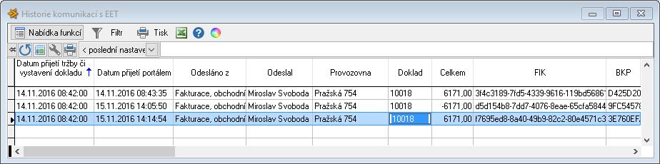 3.7 Odeslání faktury nespadající do EET Fakturu, která byla vystavena pro platbu převodem (v pásu ikon je vidět stav Nepatří do EET ), ale zákazník ji přijde uhradit v hotovosti, je možné do EET