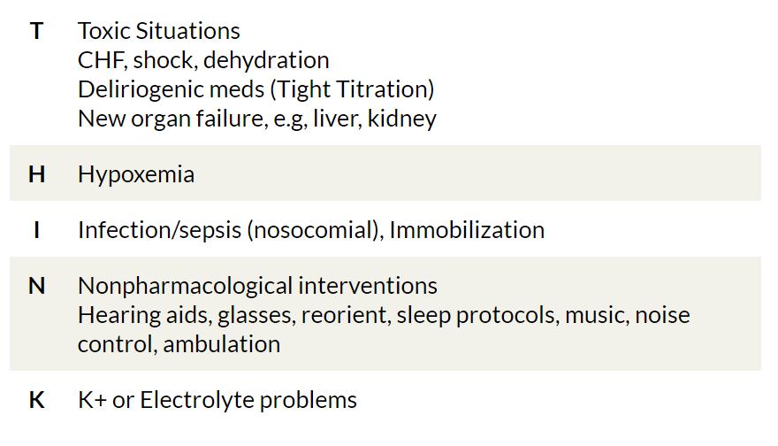 Diagnostika NuDESC CAM/CAM-ICU POD CAM-ICU ICDSC ICU delirium Pts. should not leave the recovery room without being screened for POD. If POD is detected, pts.