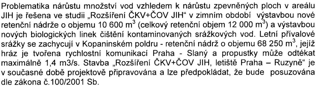 provozních ploch (paralelní dráha vèetnì systému pojezdových drah a manipulaèní ploch), nikoliv do ploch se vznikem èistých deš ových vod.