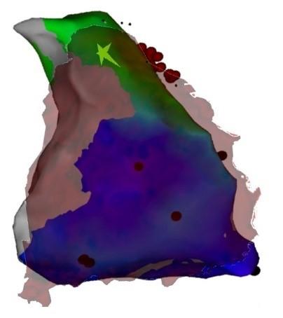 Obrázek 56 - Proložení k měření Zjednodušeně řečeno, bylo porovnáno 6 výsledných map Carto 3, se zobrazenou KES v lokátoru. Jednotlivé odchylky je možno vidět v tabulce 11.