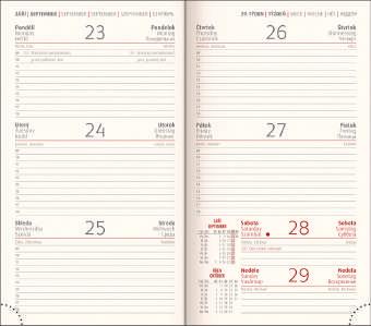 Diáře obsahují: kalendárium 6jazyčné (CZ, SK, GB, DE, HU, RU) kalendárium od prosince 2018 osobní