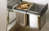 Na tahu je čistota: Systémy Hettich pro uložení odpadu jsou k dostání pro skříně s šířkou od 300 do 900 mm.