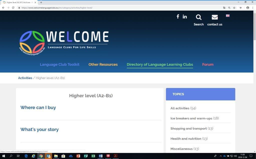 Livello avanzato (A2-B1) Argomenti Abbiamo raccolto e creato attività mirate a praticare la nuova