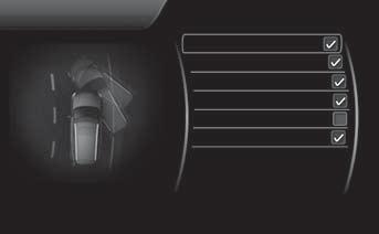 05 Komfort a radost z jízdy Menu MY CAR My S60 Systém podpory řidiče Zde jsou zobrazeny čtyři první úrovně menu v rámci MY CAR Nastavení.
