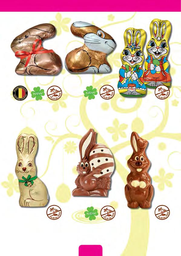 VELIKONOČNÍ DUTÉ FIGURKY Zajíc s mašlí 125 g belgická čokoláda Art. 230 000 384 Kusů: 16 š x v/110 x 130 mm Happy Gold Bunny 125 g Art.