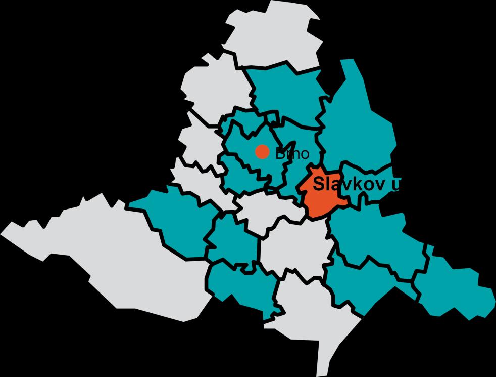 Síťování v ORP Slavkov u Brna Stručný popis lokality ORP Slavkov u Brna se nachází v okrese Vyškov v Jihomoravském kraji, 20 km od krajského města Brna. K 31. 12.