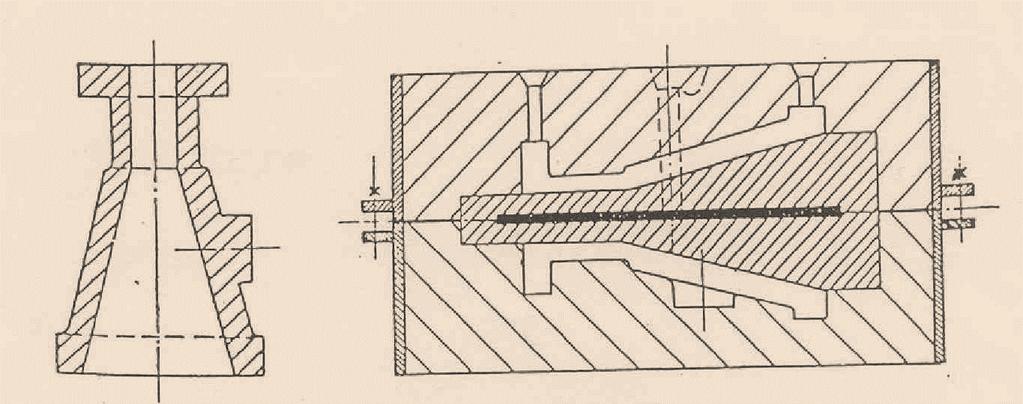 Metalurgické technologie Stránka 171 z 205 Výroba jader Pokud má mít odlitek otvory nebo dutina, potom používáme k jejich vytvoření jader, která do formy vkládáme.