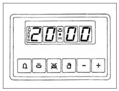 ponechán na plechu. Elektronický programátor Elektronický programátor je zařízení, které spojuje následující funkce: o Hodiny s podsvíceným displejem (24 hodin). o Časovač (až do 23 hodin a 59 minut).