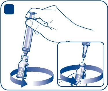 Adaptér nebo převodní jehlu ponechte nasazeny na injekční lahvičce. G Ačkoliv je NovoSeven stabilní po dobu 24 hodin po přípravě, měl(a) byste ho použít okamžitě, abyste se vyhnul(a) infekci.