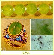 Jade - něm. náz. jadeitu jade - šperkařské označení pro zdobné kameny jadeit, nefrit. Amerika-jade - nespr. obch. náz. zeleného vesuvianu. Granat-jade - nespr. obch. náz. zeleného grosuláru.