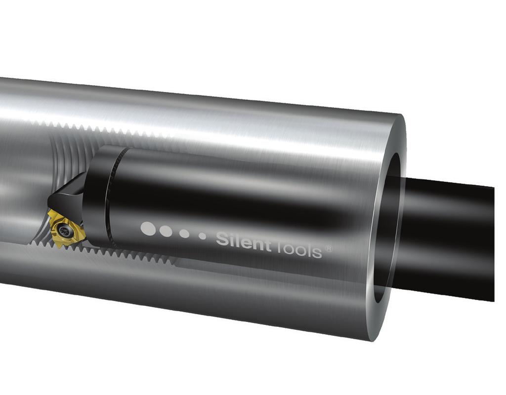 Nástroje Silent Tools TM pro soustružení Bezpečné a produktivní soustružení Soustružnické adaptéry Silent Tools Soustružení vnitřních ploch je velice citlivé na vznik vibrací.