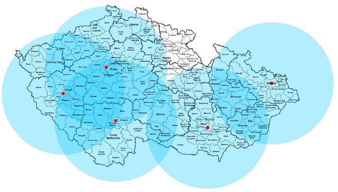 3. Provoz LZS v noci- systém plošného pokrytí H24 Praha, Brno, Plzeň,