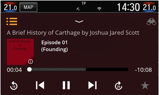 ... Při poslechu živého rádia se zobrazí Buffering.
