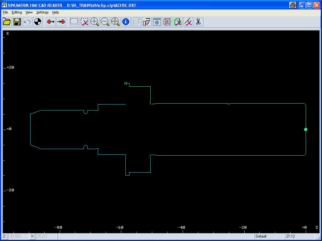 CAD Reader Součástí software SinuTrain je i editor pro tvorbu NC programů z předem vytvořeného CAD výkresu ( souboru *.dxf ).