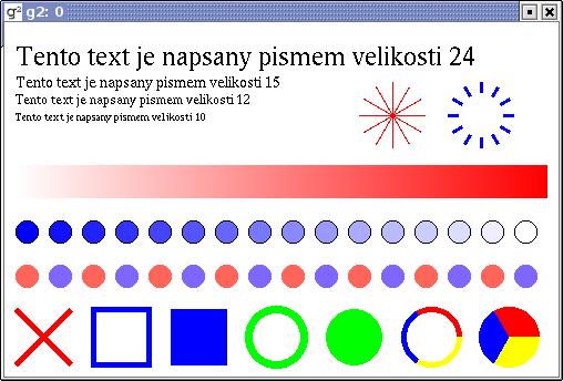 Úlohy část 1 1. Vytvořte program který pomocí knihovny g2 nakreslí obrazce tak jak je uvedeno na prvním obrázku. 3 body 2.