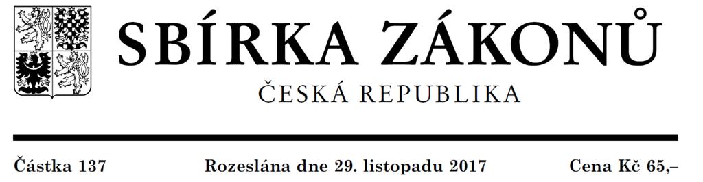 Legislativa vyhláška č. 391/2017 Sb., kterou se mění vyhláška č. 55/2011 Sb.