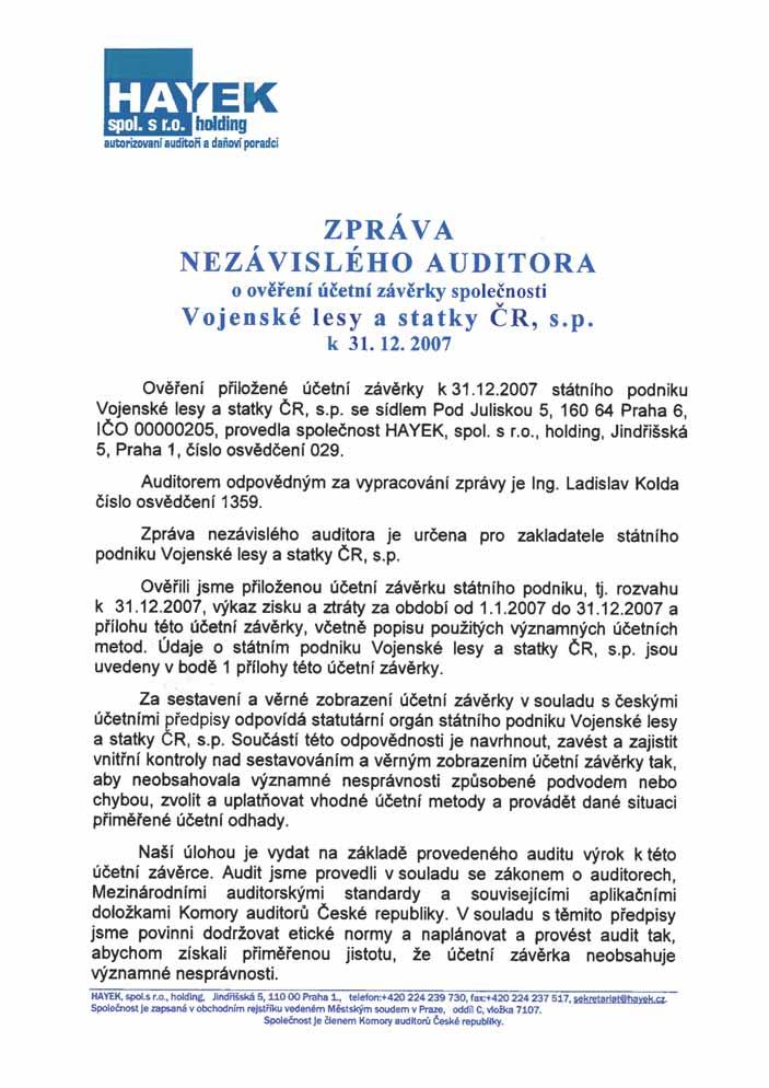 VOJENSKÉ LESY A STATKY ČR, s. p.