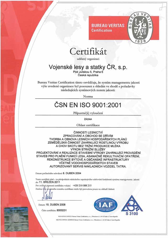 VOJENSKÉ LESY A STATKY ČR, s. p.