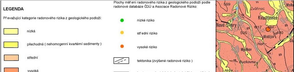 RADONOVÁ PROBLEMATIKA Mapa radonového rizika z geologického podloží Mapa radonového