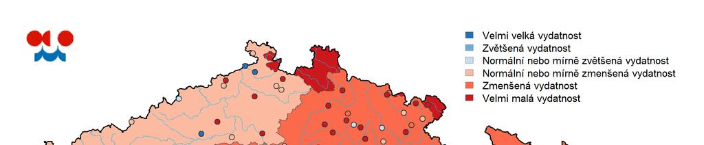 Mapa: Stav vydatnosti pramenů v září 2017.