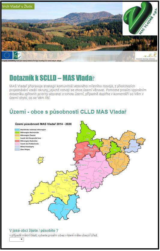 Interaktivní dotazník - zpřesnění priorit MAS Vladař se také snažila o propagaci a sběr dat do SCLLD při masových akcích pořádaných v území.